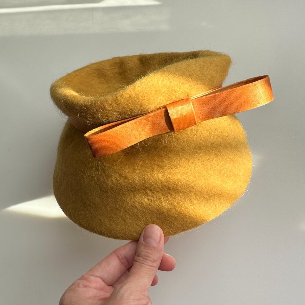 Wool Hat w/Bow Vintage Henry Pollack Small 21.5 Inches - Picture 11 of 16